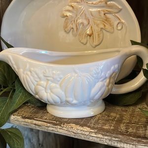White pumpkin gravy boat